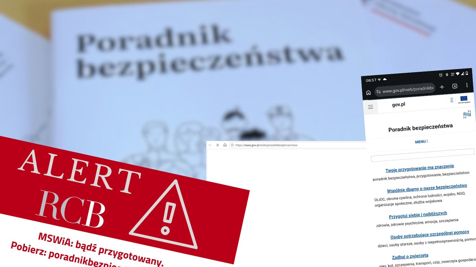 Rozesłano alerty RCB z poradnikiem bezpieczeństwa. "Bądź przygotowany"