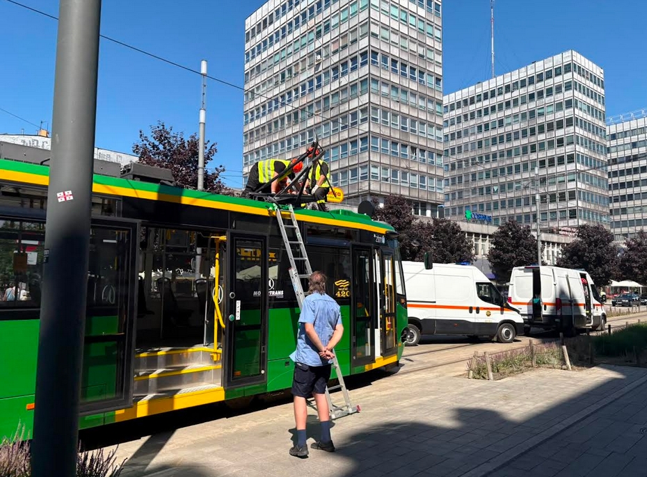 Tramwaje stanęły w samym centrum miasta!
