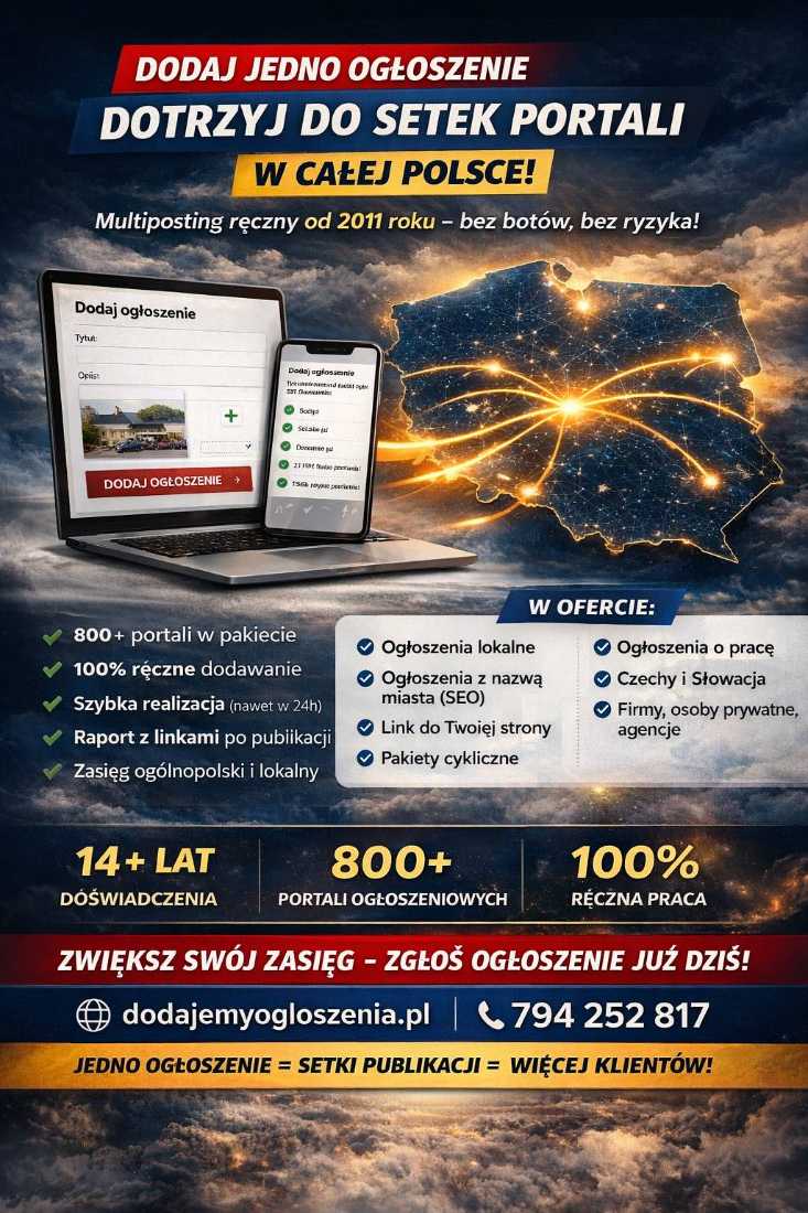 Opublikujemy Twoje ogłoszenie na setkach portali  | Dodawanie ogłoszeń